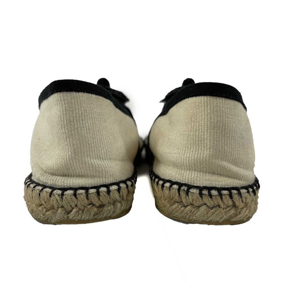 CHANEL - 10B Camellia Flower Espadrilles - Ivory, Black - 37- US 7 - Picture 3 of 13